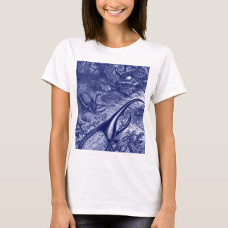 Blue Beetles Vintage Nature Print T-Shirt