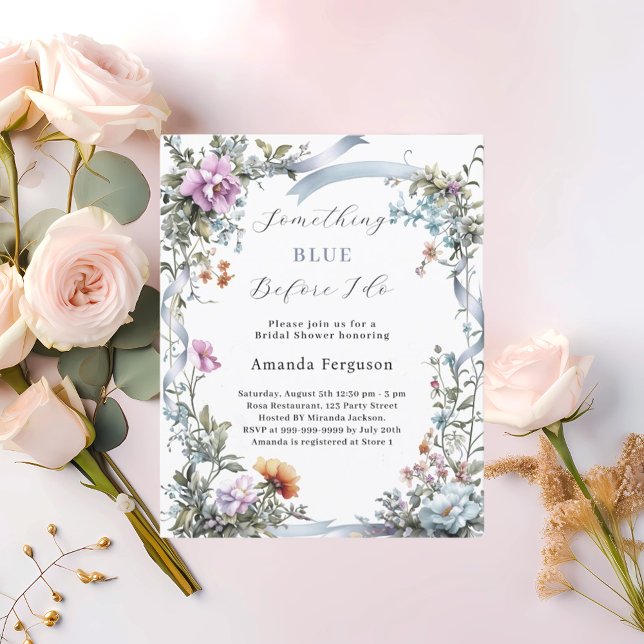 Blue before I do pink Bridal Shower invitation (Creator Uploaded)