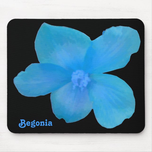 Blue Begonia Customisable Mousepad (Front)