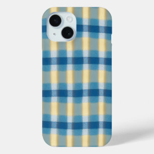 Blue & Beige Blurred Checkered Phone Case