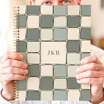 Blue Beige Chequered Pattern Custom Monogram Planner<br><div class="desc">Stay organised with this stylish and functional planner featuring a unique chequered pattern in shades of blue and beige. Perfect for students, professionals, or anyone who loves a touch of modern design. Personalise it with your monogram to make it truly your own. With ample space for notes, appointments, and to-dos,...</div>