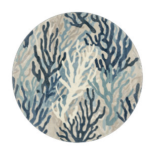 Blue Beige Coral Cutting Board