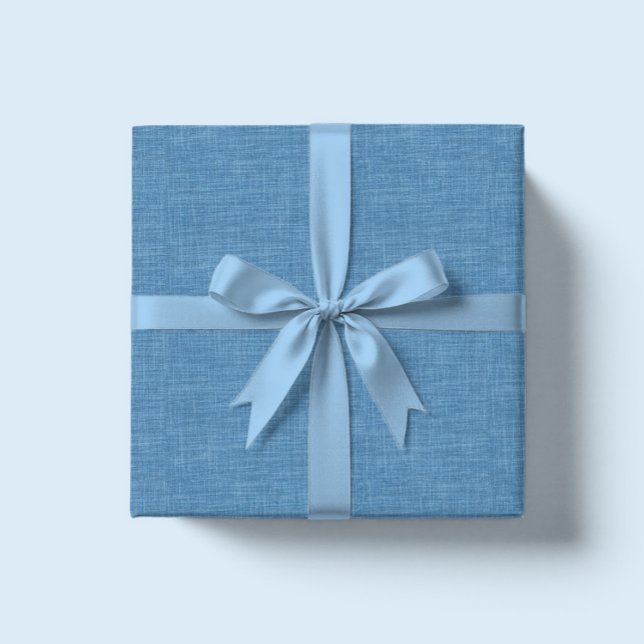 Blue Beige Linen Texture Wrapping Paper (Creator Uploaded)