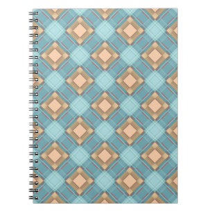 Blue-beige plaid notebook