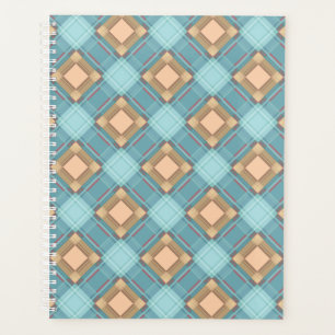 Blue-beige plaid planner