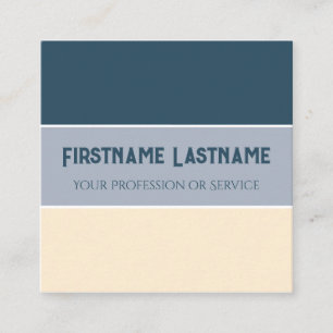 Blue beige stripes harmonic colour palette QR-Code Square Business Card