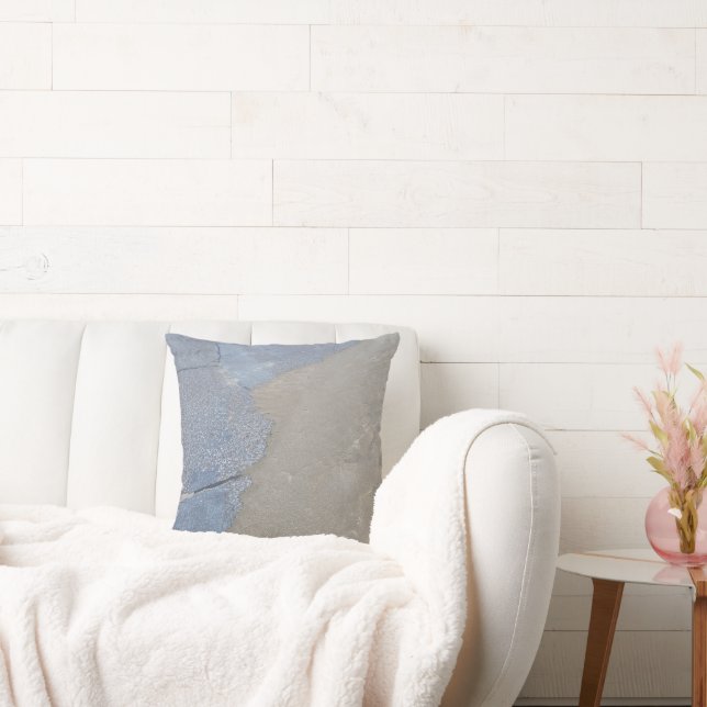 Blue & Beige Throw Pillow (Couch)
