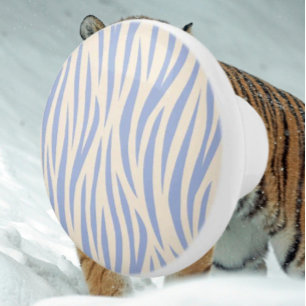 Blue & Beige Zebra Stripe Ceramic Knob – Animal