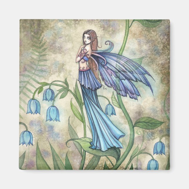 Blue Bell Fairy Fantasy Art Magnet (Front)