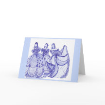 Blue Belle Blue China Women Greeting Card