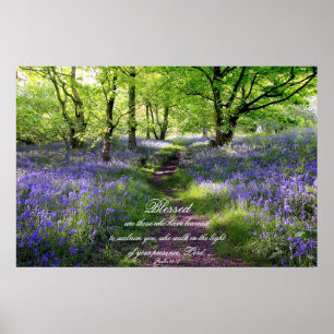 Blue bells forest, Christian poster, psalm 89 Poster