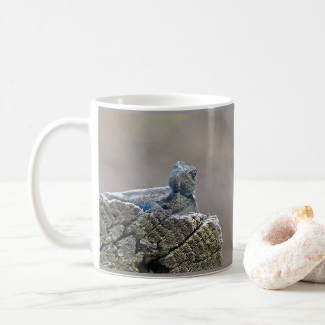 Blue Belly Alligator Lizard Coffee Mug (With Donut)