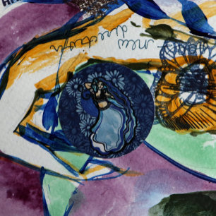 Blue Belly Dancer                                Classic Round Sticker