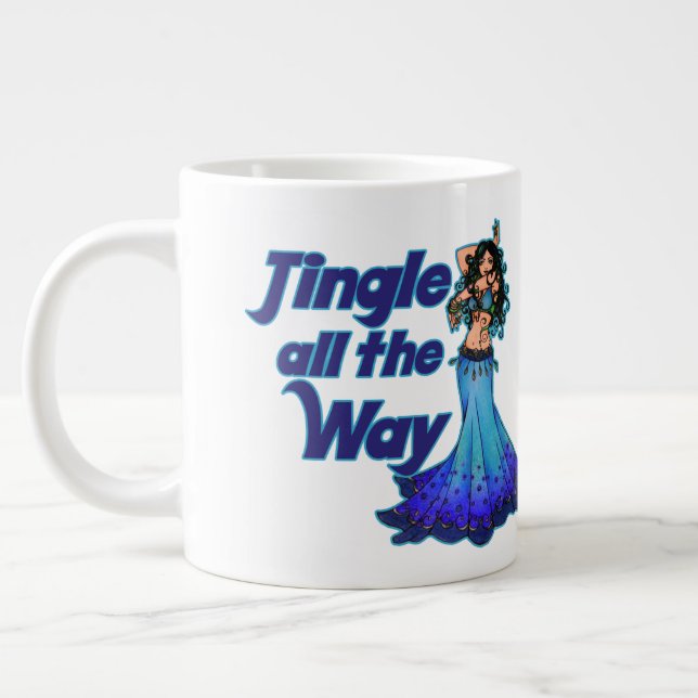 Blue belly dancer large coffee mug (Left)