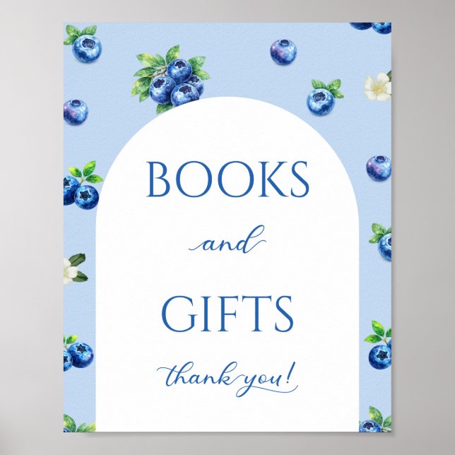 Blue Berry Baby Shower Books and Gifts Poster (Front)