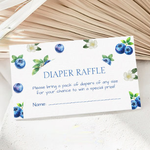 Blue Berry Baby Shower Diaper Raffle Enclosure Card
