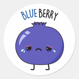 Blue Berry Funny Blueberry Pun  Classic Round Sticker