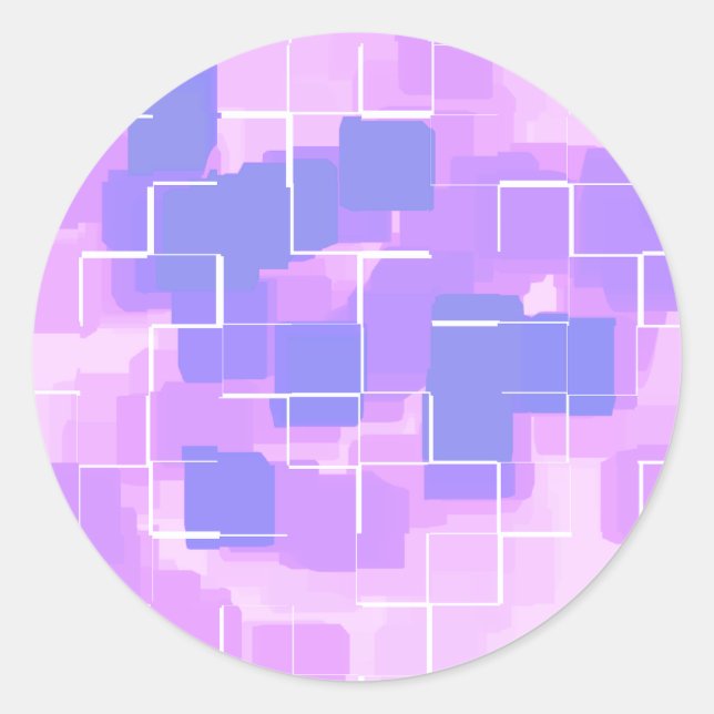 "Blue Berry" Geometric  Art Classic Round Sticker (Front)