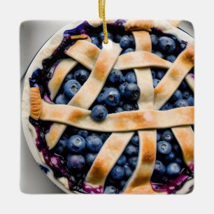 Blue Berry Pie Christmas Humour Funny Food Pun Ceramic Ornament
