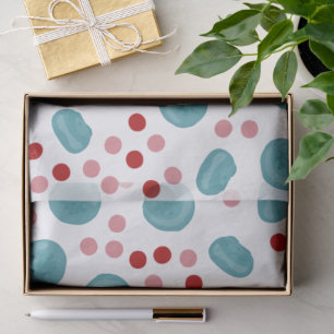 Blue Berry & Red Polka Dot Pattern Tissue Paper