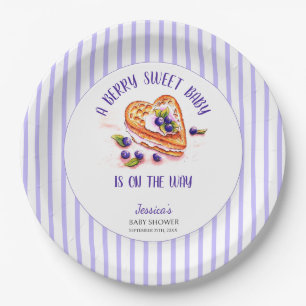 Blue Berry Sweet Fall Baby Shower  Paper Plate