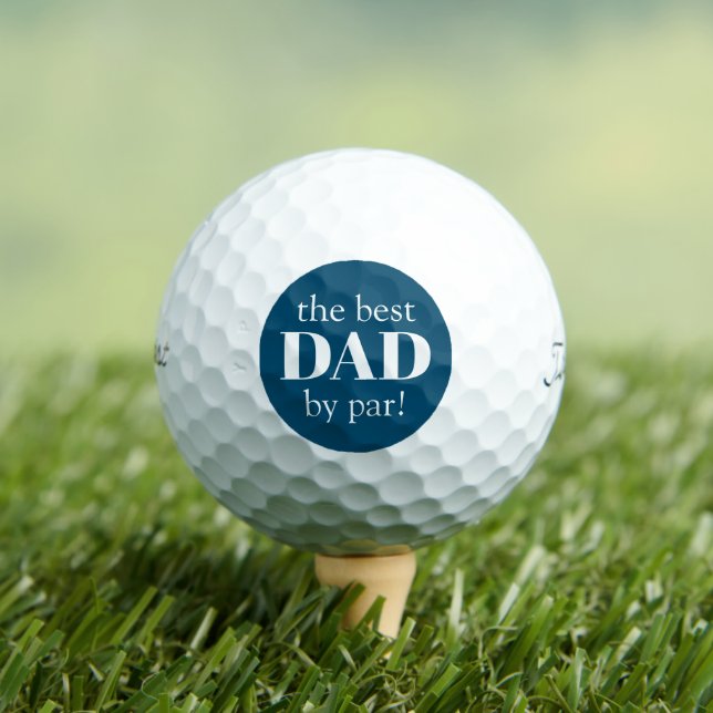 Blue Best Dad By Par Father's Day Golf Balls (Insitu Tee)