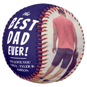 Blue Best Dad Ever 2 Photo Collage Softball