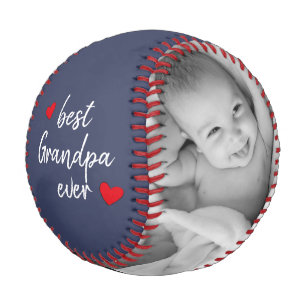 Blue Best Grandpa Ever 2 Photo  Custom  Baseball