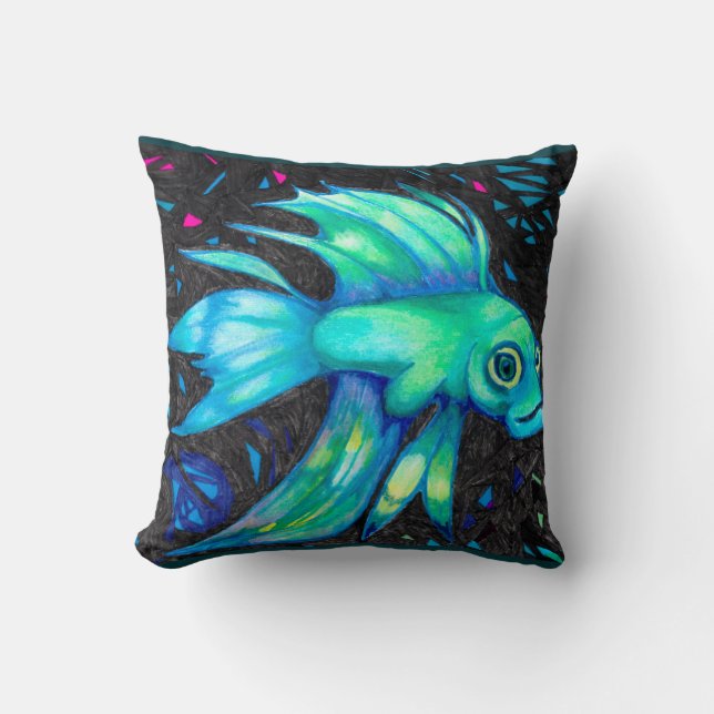 Blue Betafish Cushion (Front)
