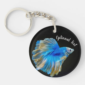 Blue Betta Fighting Fish Key Ring