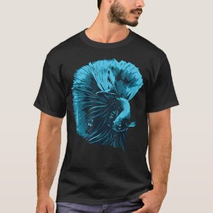 Blue Betta Fish And Siamese Fighting Fish Aquarium T-Shirt