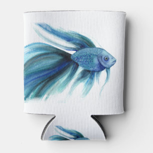 Blue Betta Fish Can Cooler
