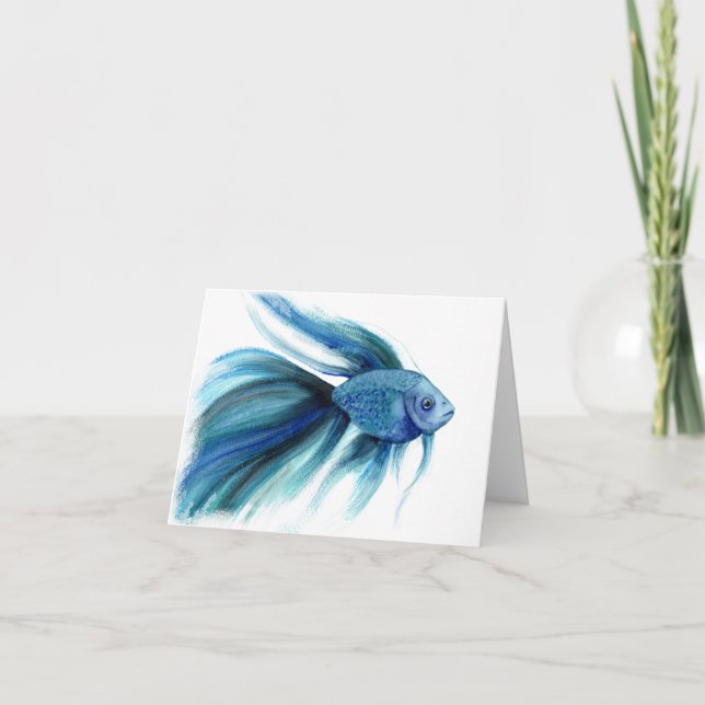 Blue Betta Fish Card (Front)