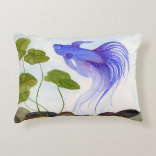Blue Betta Fish Decorative Cushion