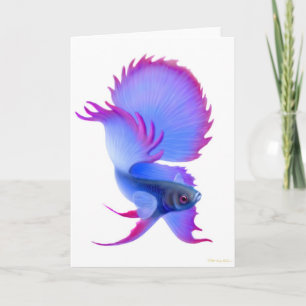 Blue Betta Fish Greeting Card