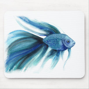 Blue Betta Fish Mouse Pad