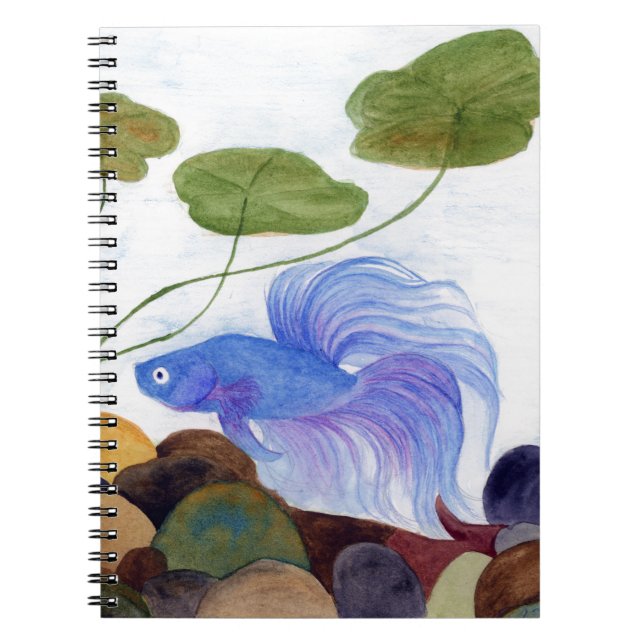 Blue Betta Fish Notebook (Front)