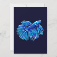 Blue Betta Fish on Navy |Aquarium Lover