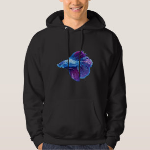 Blue Betta Siamese Fish Hoodie