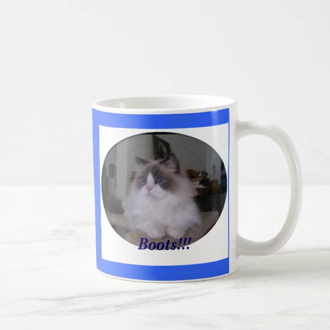 Blue Bi-Colour Ragdoll Cat, Boots!!! Coffee Mug (Right)
