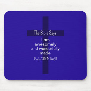 Blue Bible Affirmation Encouragement Christian Mouse Pad