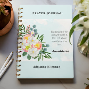 Blue Bible Verse Floral Prayer Journal