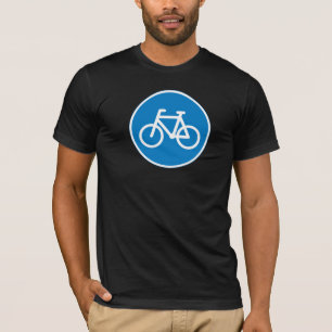 Blue Bicycle Lane Sign Cycling Road Symbol T-Shirt