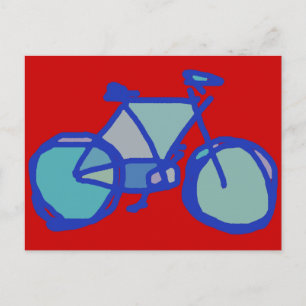 blue bicycle postcard