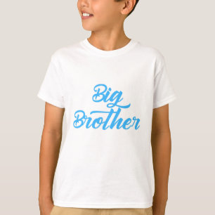 Blue Big Brother Typography T-Shirt