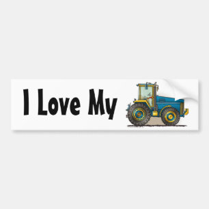 "Blue Big Tractor, I Love My…Bumper Stickers" Bumper Sticker