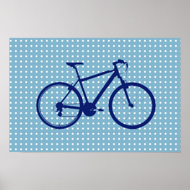 blue bike ~ dots poster (Front)