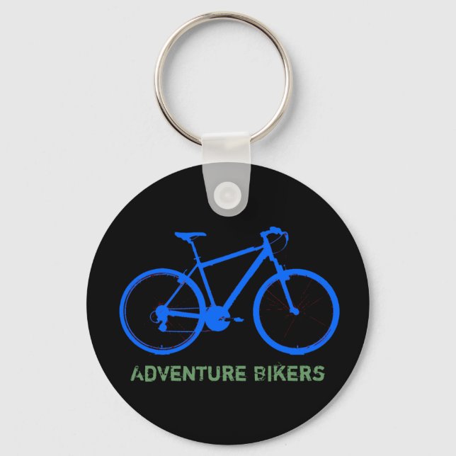 blue bike personalizable key ring (Front)