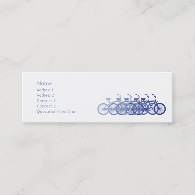 Blue Bike - Skinny Mini Business Card (Front)