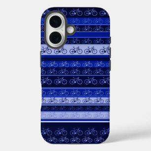 Blue Bikes on Stripes iPhone 16 Case